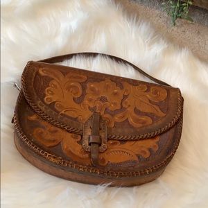 Vintage tooled leather purse